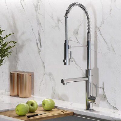 Wolf Kitchen Industrial Professional Faucet with Pot filler and Dual Pull Out  Sprayer 26" Inch Tall
