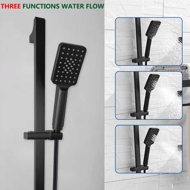 CSA certified-Black matte Square 8" Inch Rain Head 2 Way Diverter Function Shower Kit