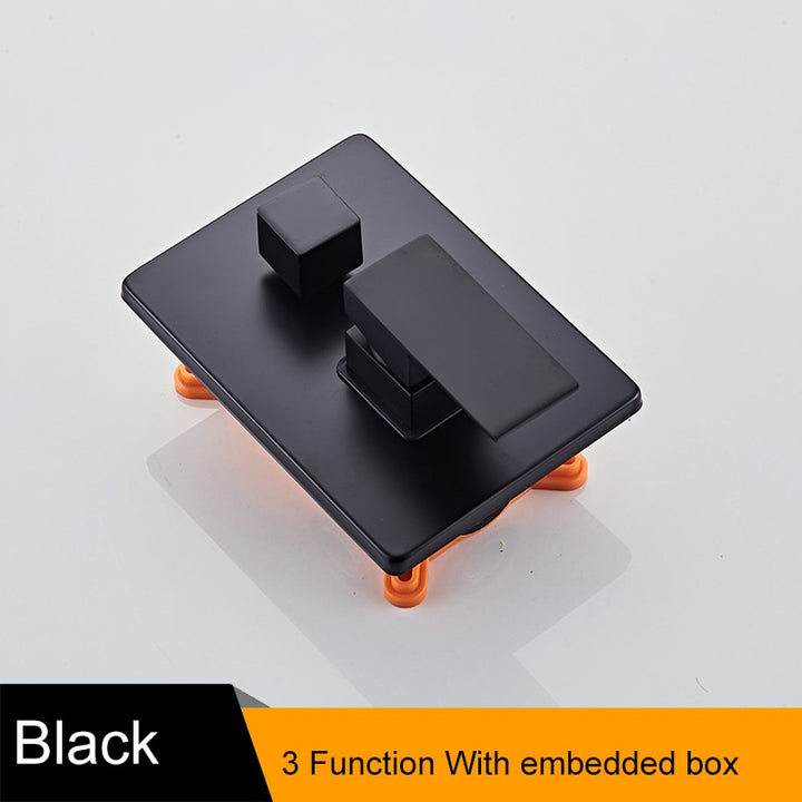 Black-Gold-Chrome- Square-Round -Pressure Balance 1-2 Way Function Shower Valve and Trim Set