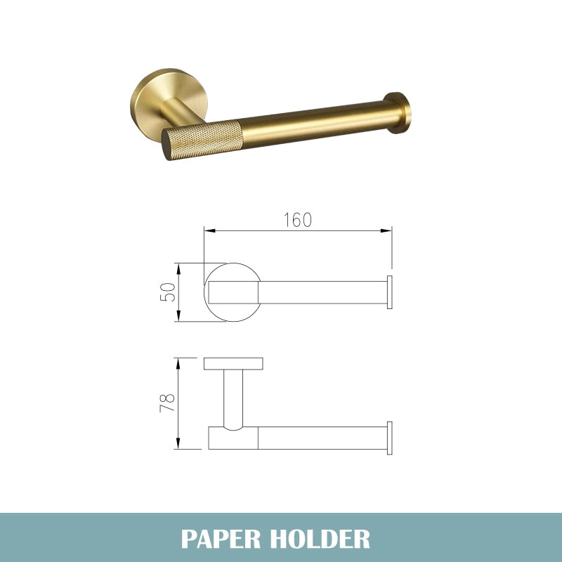 Cara-Nordic design brushed gold bathroom accessories