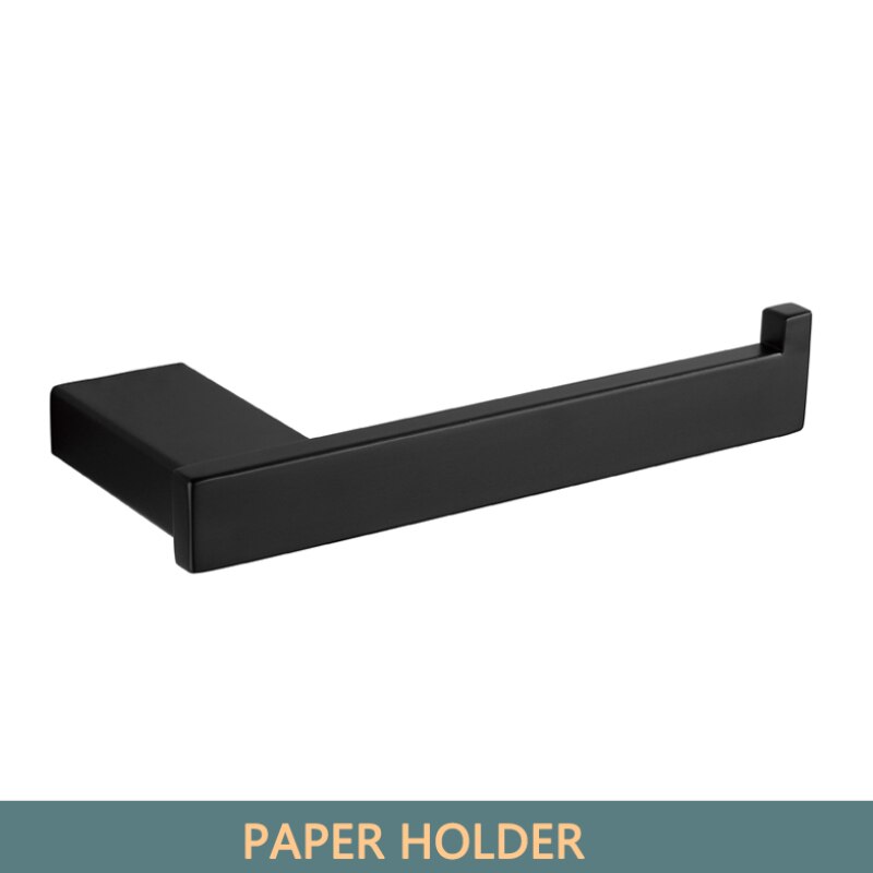 Black square bathroom accessories