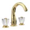 Gold polished brass with crystal handles 8" inch wide spread bathroom faucet