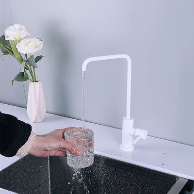 White cold water filter faucet