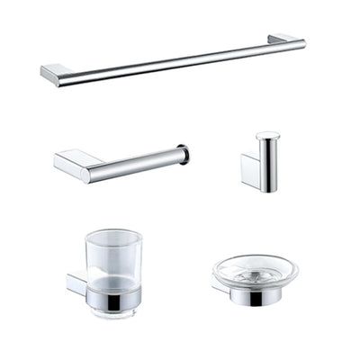 Chrome round bathroom accessories