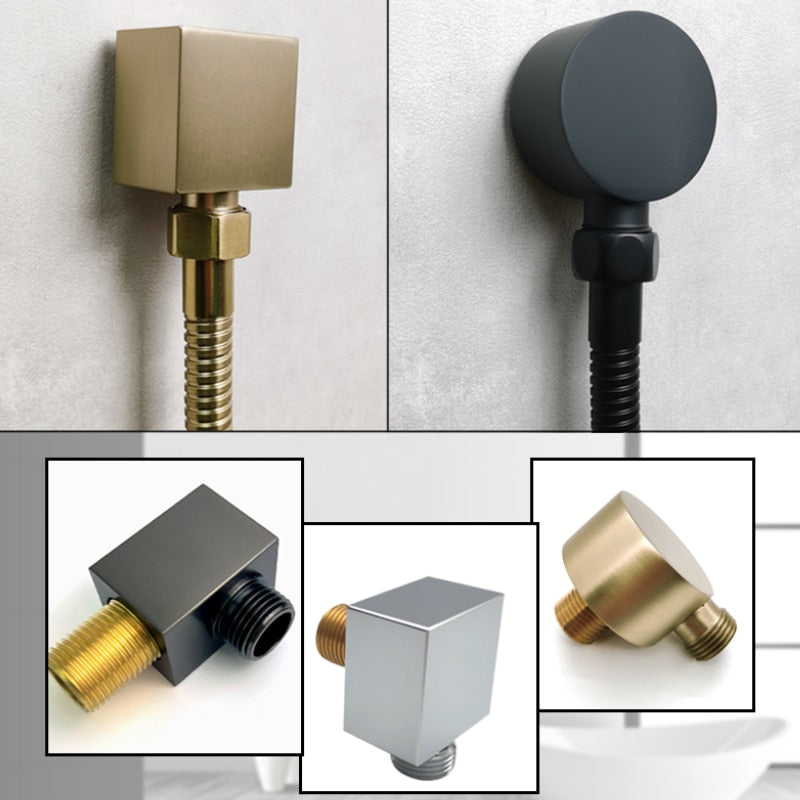 Black-Brushed Gold-Chrome-Grey Gun Square-Round Wall Union Angle Water Supply Valve