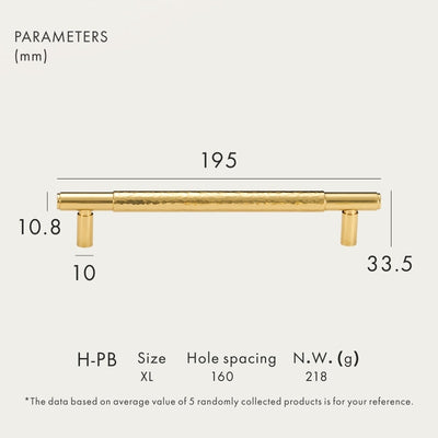 Gold Polished Modern Hammered Cabinet Door Drawers Handles
