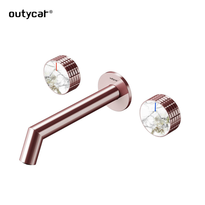 Circo-Wall Mounted 2 marble stone Knobs hot and cold bathroom faucet