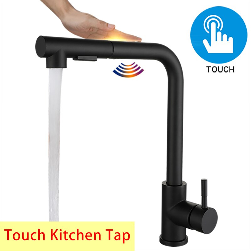 New modern Euro Design Touchless Kitchen Faucet with Dual Pull Out Sprayer