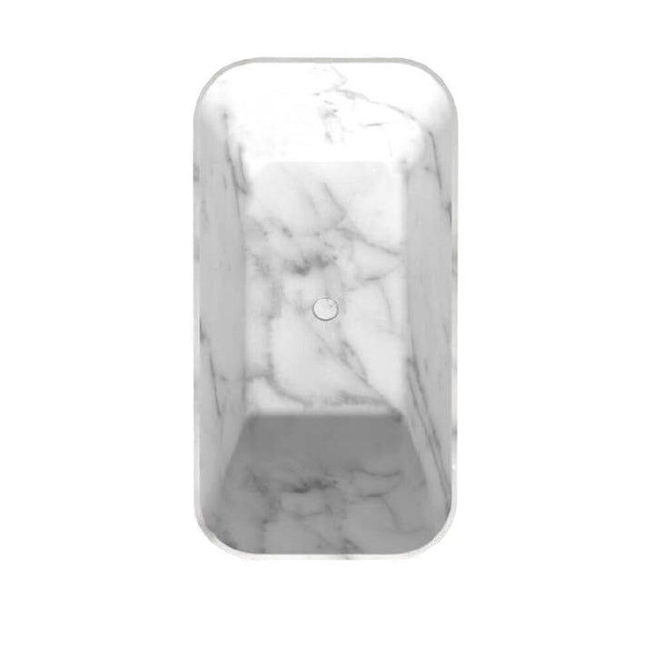Natural Marble Stone Solid Freestanding Tub 62"