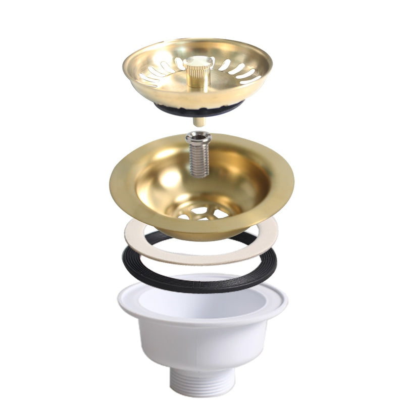 Brushed gold kitcxhen sink drain set