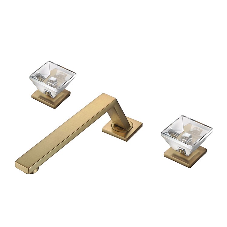 Soleil-Gold with Crystal handles 8" Inch wide spread faucet