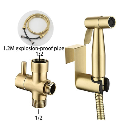 Brushed gold 1/2 hand held shataff bidet sprayer kit