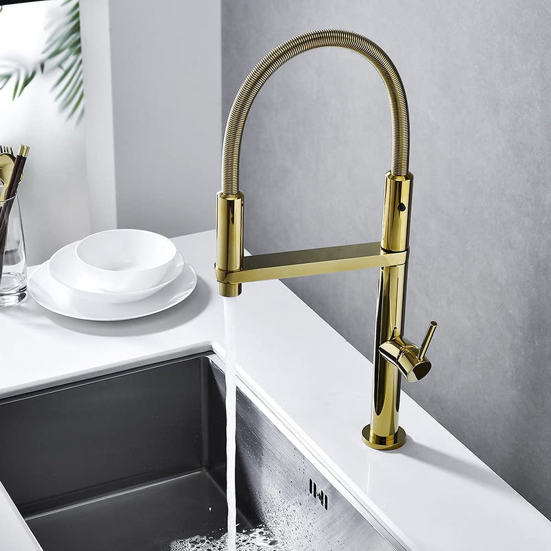 Gold-Rose gold Polished Shiny Tall 21" Inch Kitchen Island Faucet
