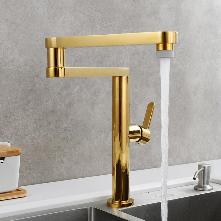 Hot and Cold Water Mixer Deck Mount Pot Filler Faucet