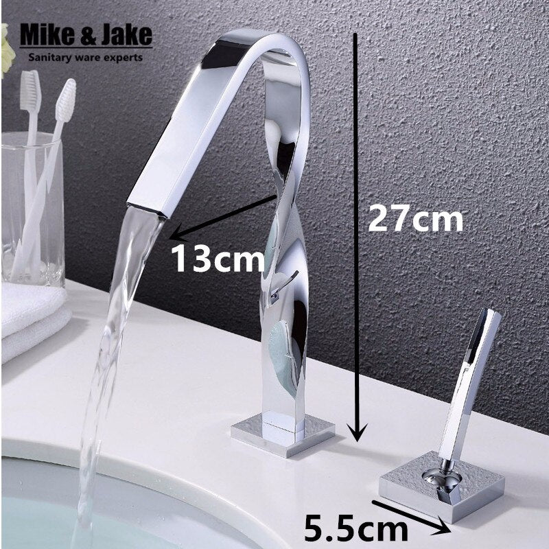 Twisted Chrome Single lever modern design bathroom faucet