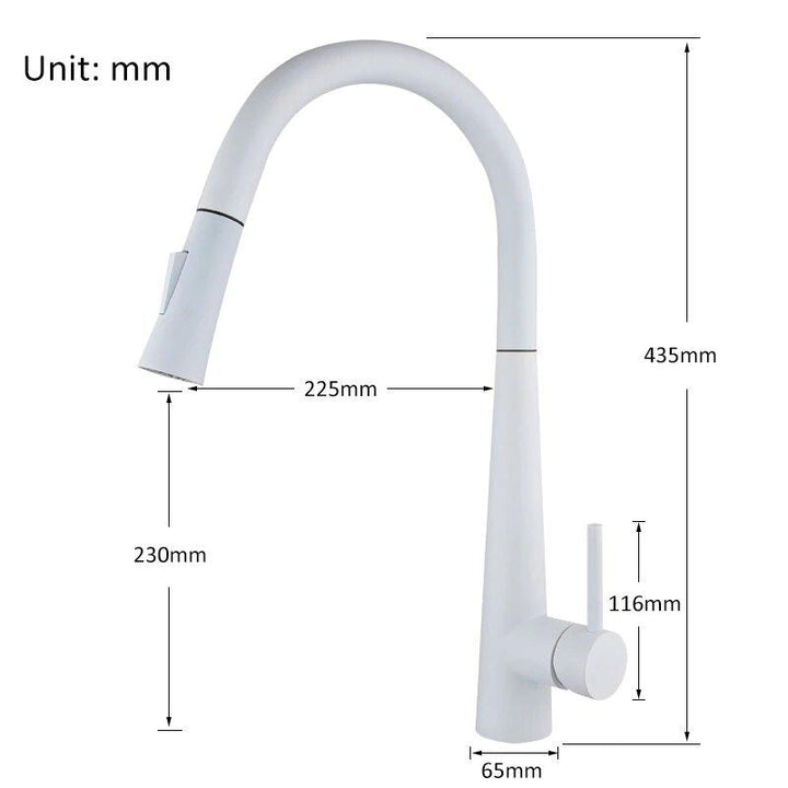 Blanca-White touchless sensor kitchen faucet pull out with 2 dual sprayer mode