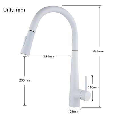 White touchless sensor kitchen faucet pull out with 2 dual sprayer mode