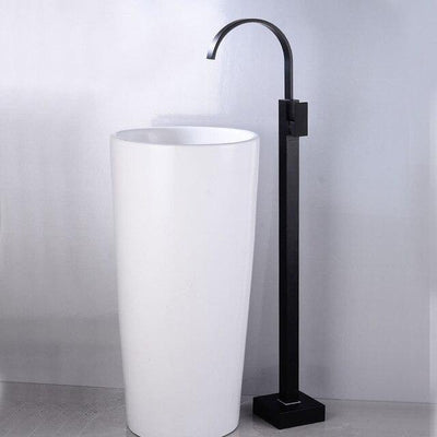 Matte Black Modern Design Freestanding Bathroom Faucet For Basin