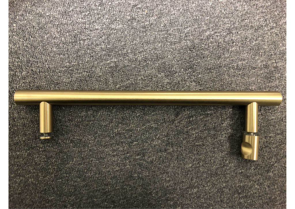 Brushed Gold Model SS04 -Frameless Slide Shower Glass Door 10mm Size 60" x 76"