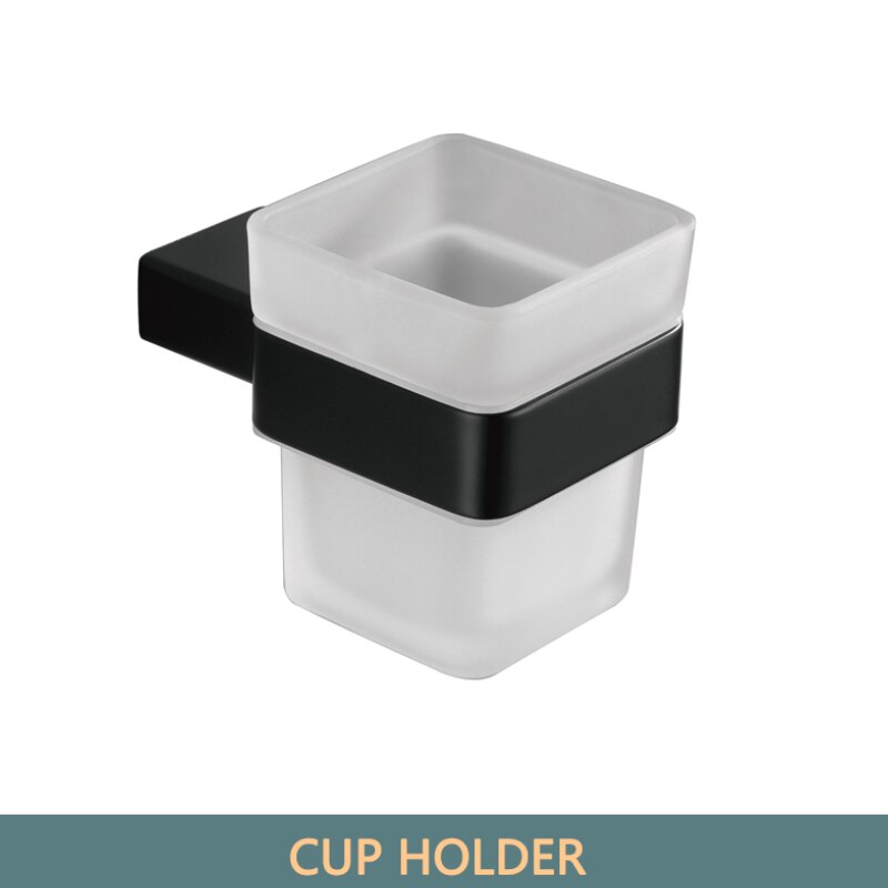 Black square bathroom accessories