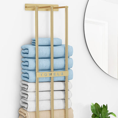 Wall mounted towel holder
