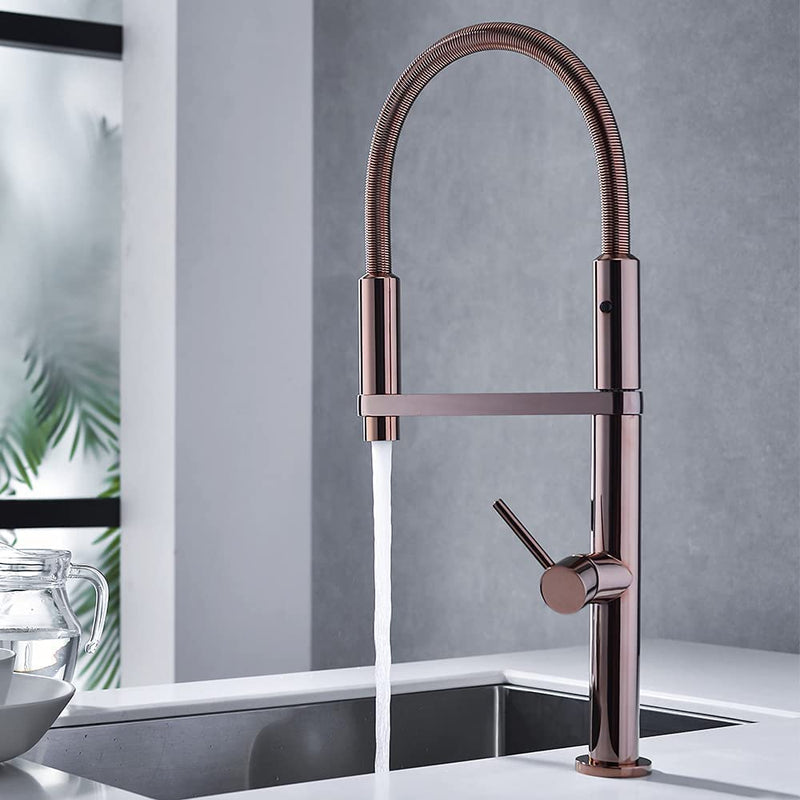 Gold-Rose gold Polished Shiny Tall 21" Inch Kitchen Island Faucet