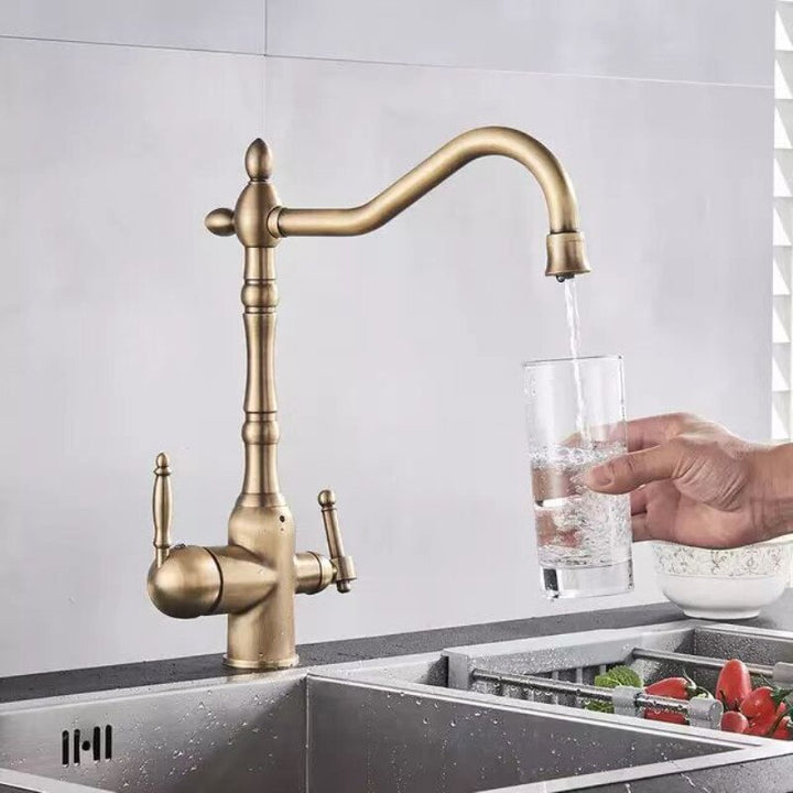 Victorian tradtional Gold polished Brass Victorian 2 Way Function Reverse Osmosis and Kitchen Faucet