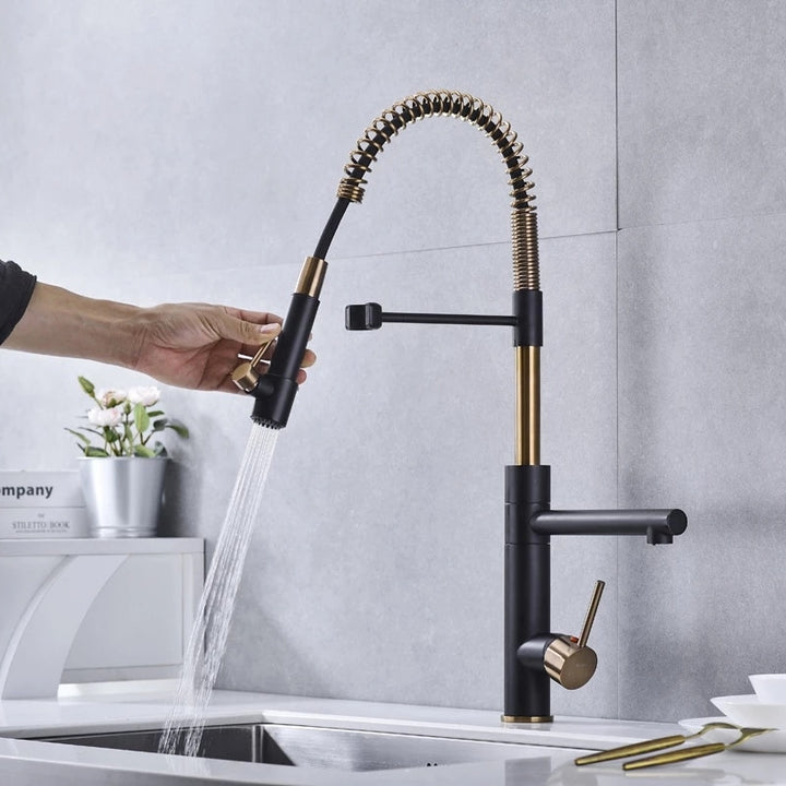 Wolf Kitchen Industrial Professional Faucet with Pot filler and Dual Pull Out  Sprayer 26" Inch Tall