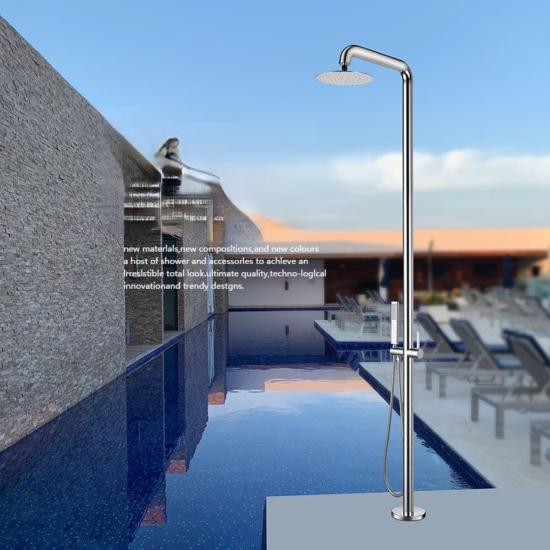 Chrome outdoor Floorstanding Beach Poolside Shower