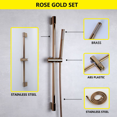 Brushed gold-Black-Rose gold-Grey Gun-White Slide shower bar set