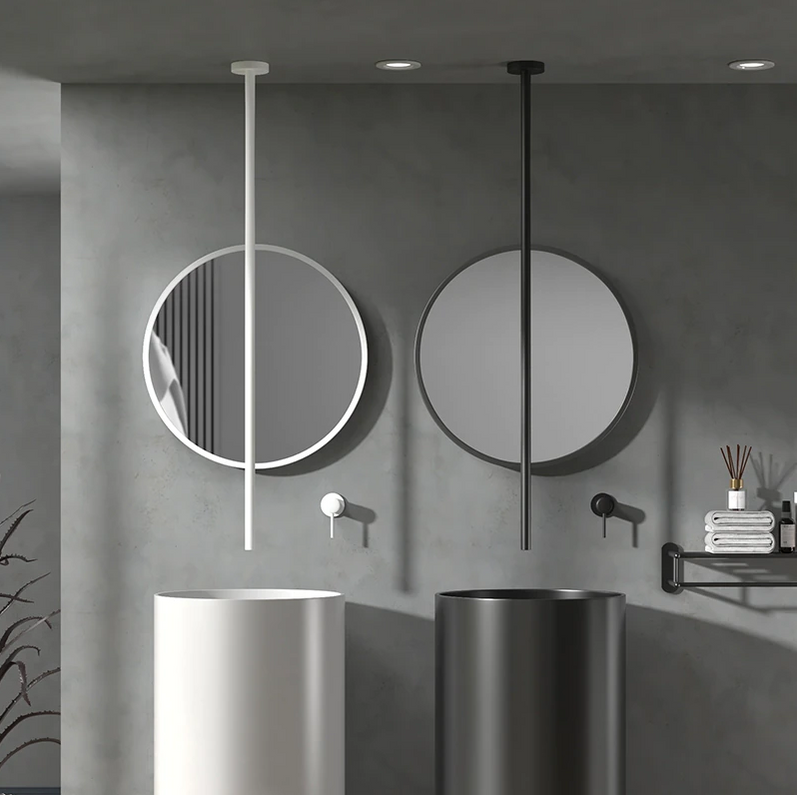 Cielo-Modern design Ceiling Mount Bathroom Faucet with wall mounted control lever handle