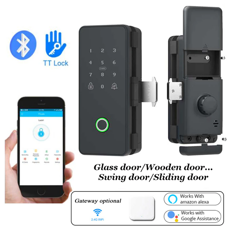 Intelligent Bluetooth Biometric Fingerprint Glass Door Lock