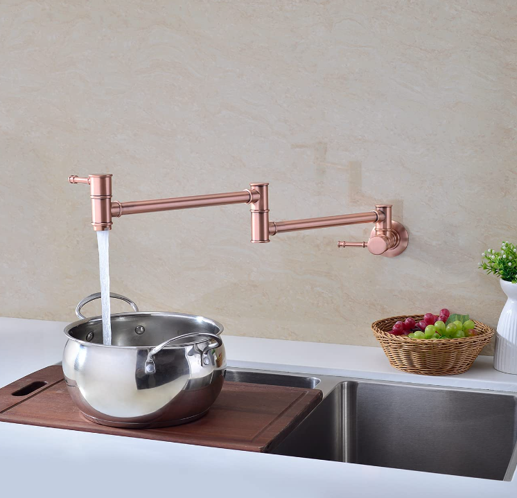 Copper wallmounted pot filler faucet