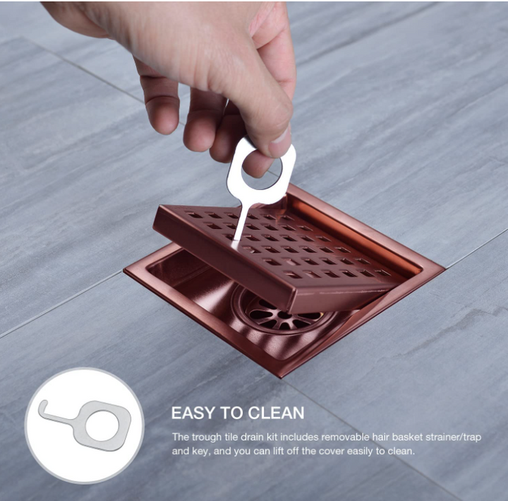 Rose Gold Polished Square Shower Drain