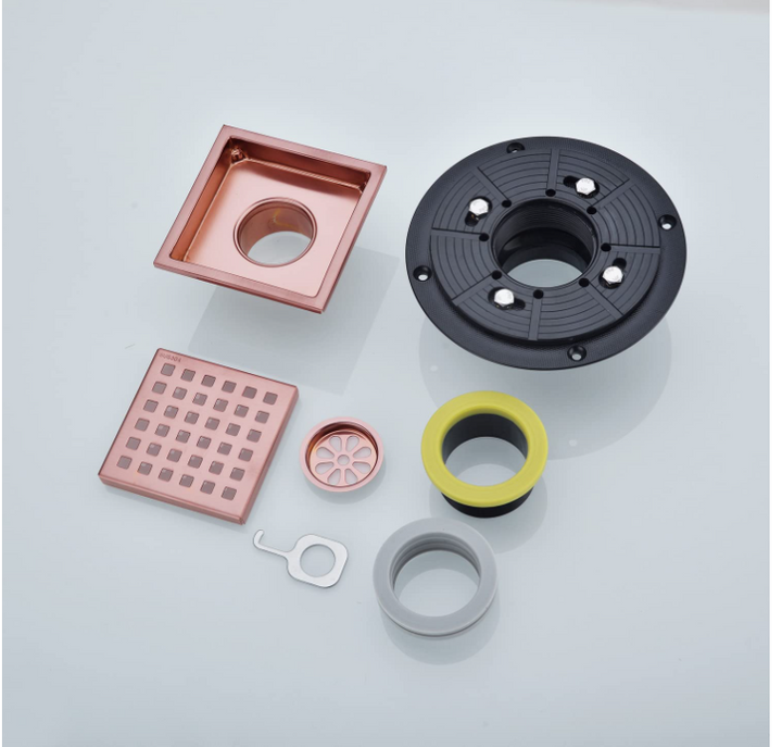 Rose Gold Polished Square Shower Drain