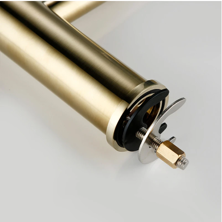 Brushed Gold round single hole bathroom faucet