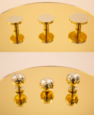 Nordic Gold Polished Hand made  Hammered Cabinet door handles hardware