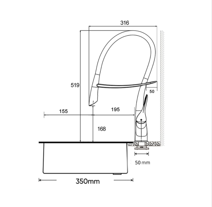 Iceland-Nordic design touchless kitchen faucet