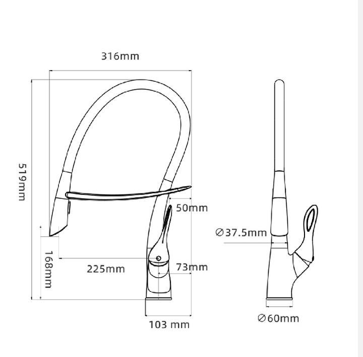 Iceland-Nordic design touchless kitchen faucet