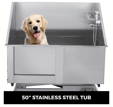 Dog stainless steel pet tub with elevator for grooming