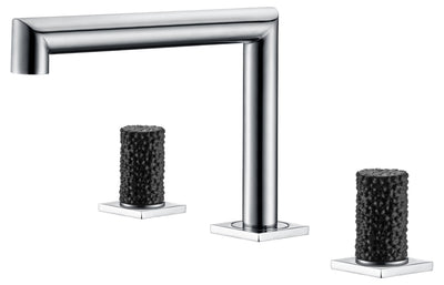 Viking-Nordic design - 8" inch with crystal handles wide spread bathroom faucet