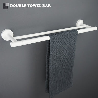 White matted bathroom accessories
