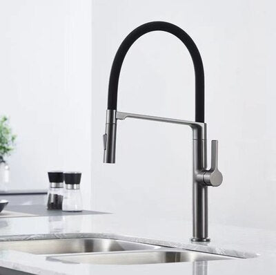 Nordic Design  2023 -Brushed Gold-Gun grey-Black Matte Tall 21" Pull Out Kitchen Faucet
