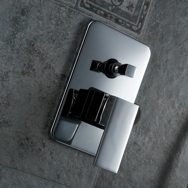 Chrome CSA square rain head 1-2 -3 way pressure balance shower kit