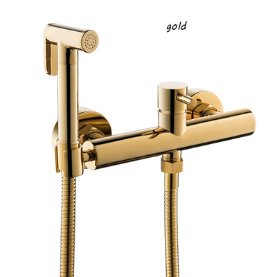 Pharaoh-Gold-Rose Gold-Brushed Gold-Black Hot and Cold water mixer wall mounted shattaf hand spray kit