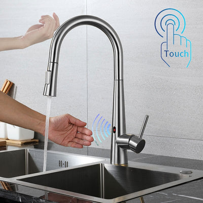 Motion sensor kitchen faucet