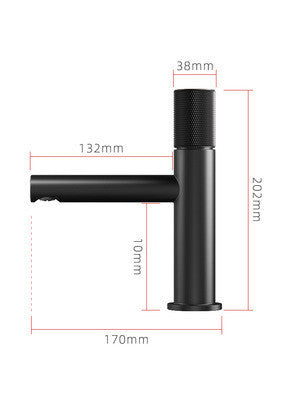 Black with red single hole bathroom faucet