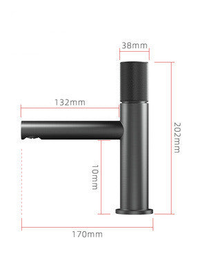 Black with red single hole bathroom faucet