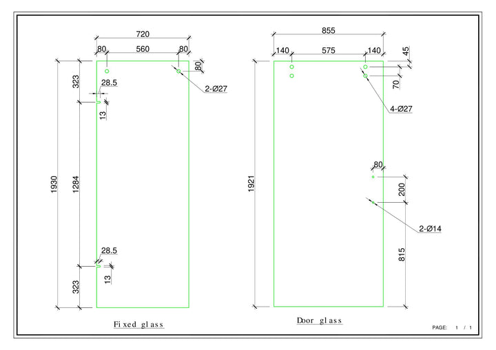 Copper Satin Sliding Frameless Shower Glass Door Hardware Kit SS05