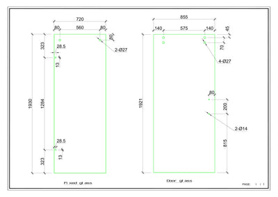 Gold Polished Brass Sliding Frameless Shower Glass Door SS05-10mm size 60"x76"